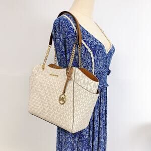 Michael Kors 35S4GTVT3B Pratt Large Tote Bag IN VANILLA